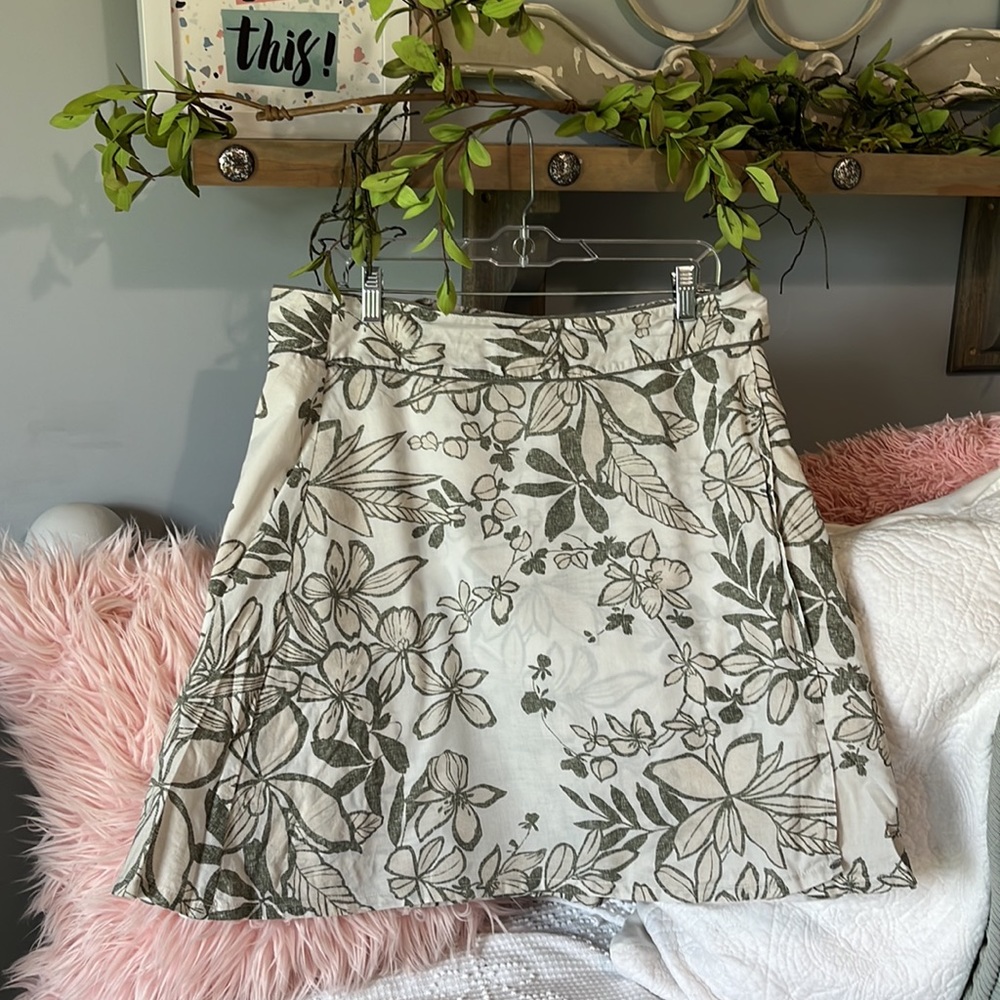 Izod Wrap Skirt Cotton Womens 14 Floral Tropical